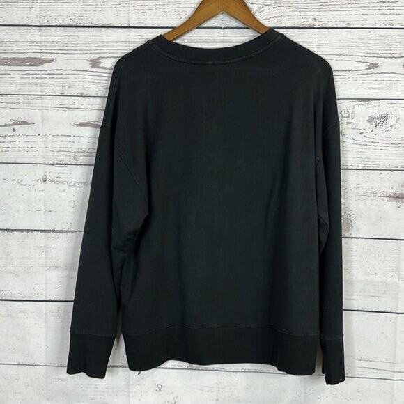 Athleta Sweatshirt Womens Medium Black Balance Henley Boxy Oversized Soft - Picture 4 of 7